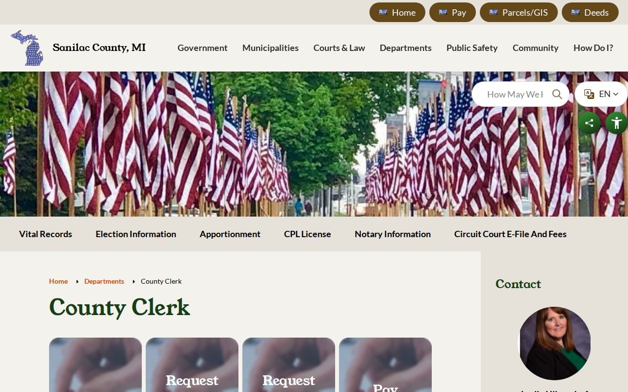 Sanilac County Clerk criminal court case records page